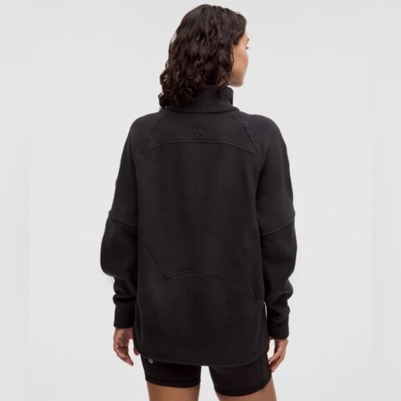 Lululemon Scuba Oversized Tumbled Fleece Funnel-Neck,Half Zip sweater.Black.XS/S - Picture 15 of 16